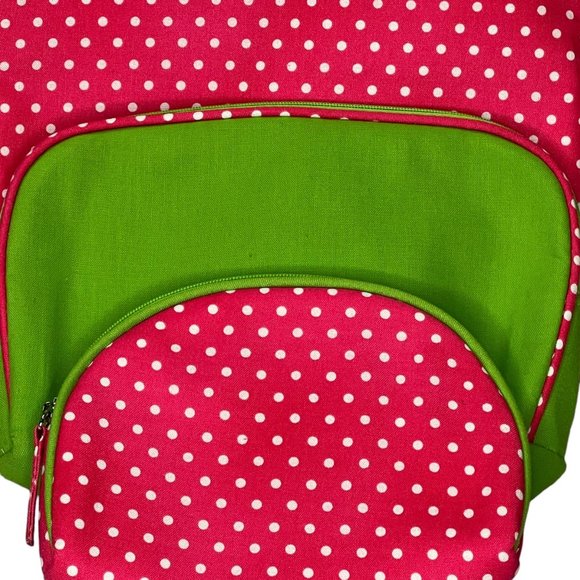 Once Upon A Rose Cosmetic Zip Closure Pouch Set Of 3 Pink Green Polka Dot Bags - Picture 3 of 11